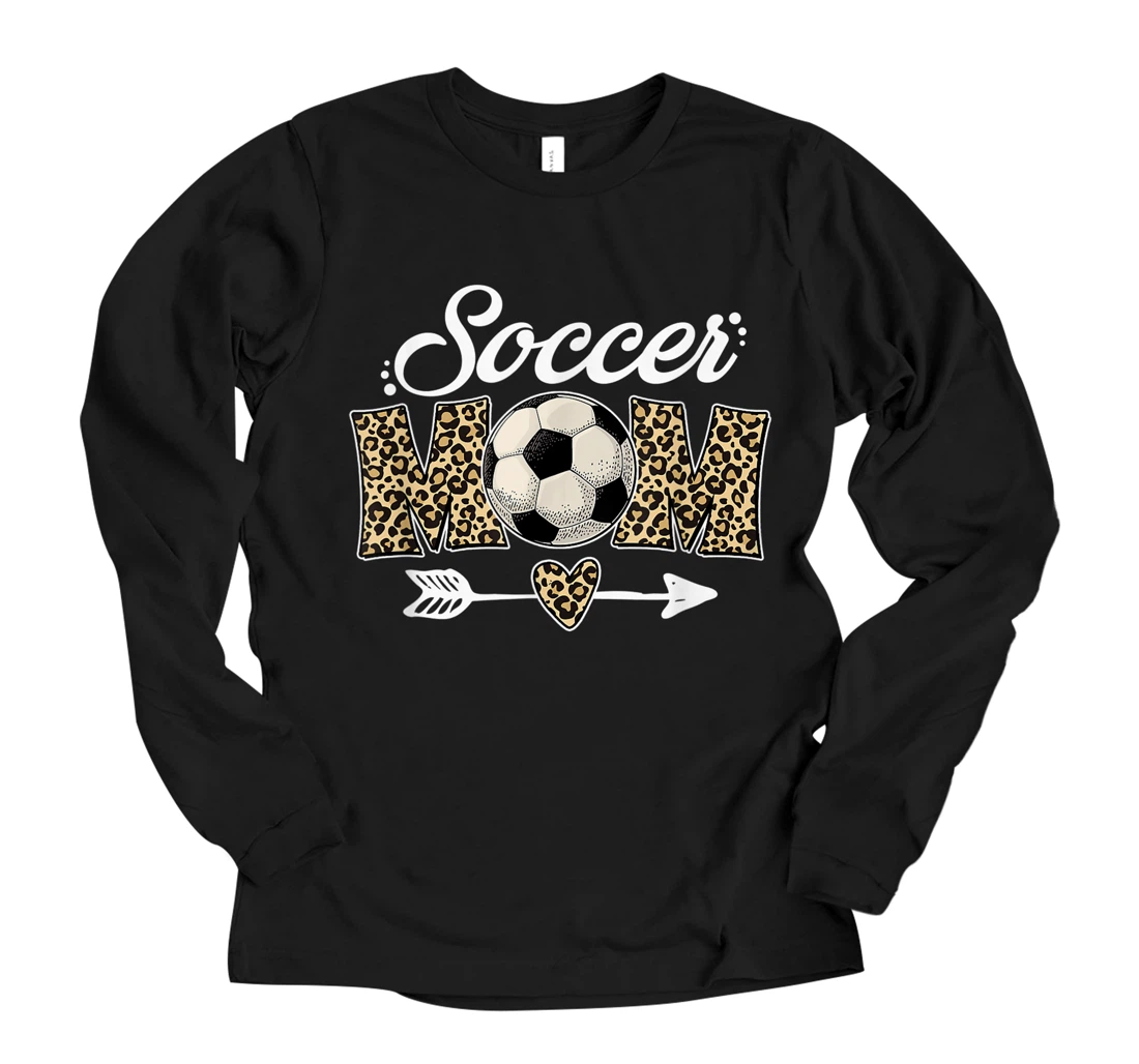 Personalized Soccer Mom Leopard Funny Soccer Mom Shirt Mother's Day 2021 Long Sleeve T-Shirt