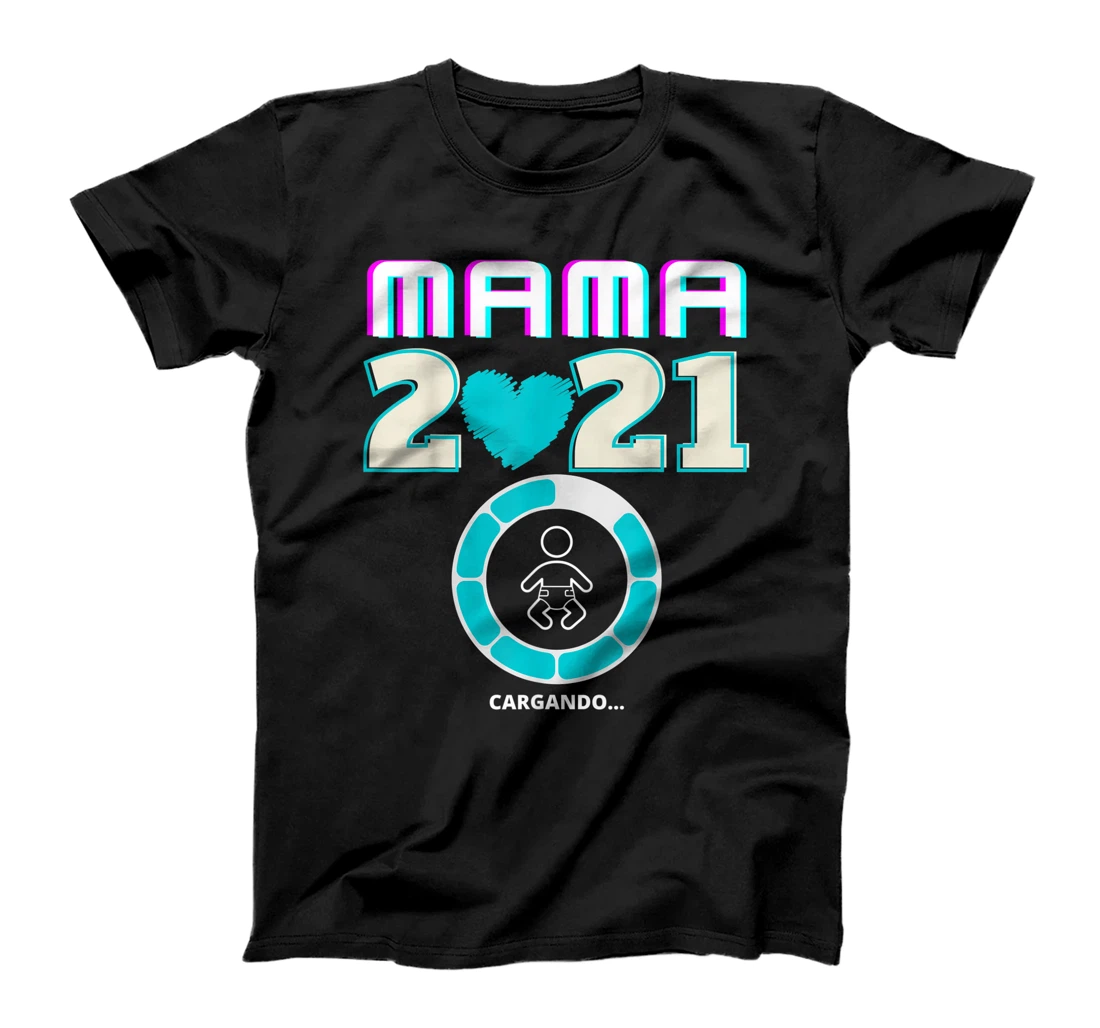 Personalized Mamá 2021 Cargando Bebé Día de las Madres Embarazo de Niño T-Shirt, Women T-Shirt