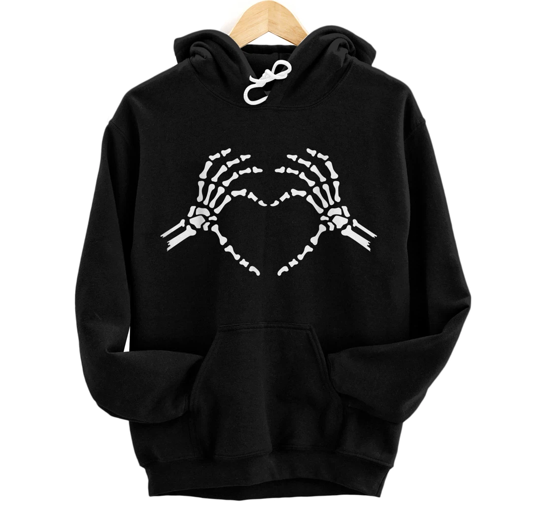 Personalized Skeleton hands heart shape Pullover Hoodie