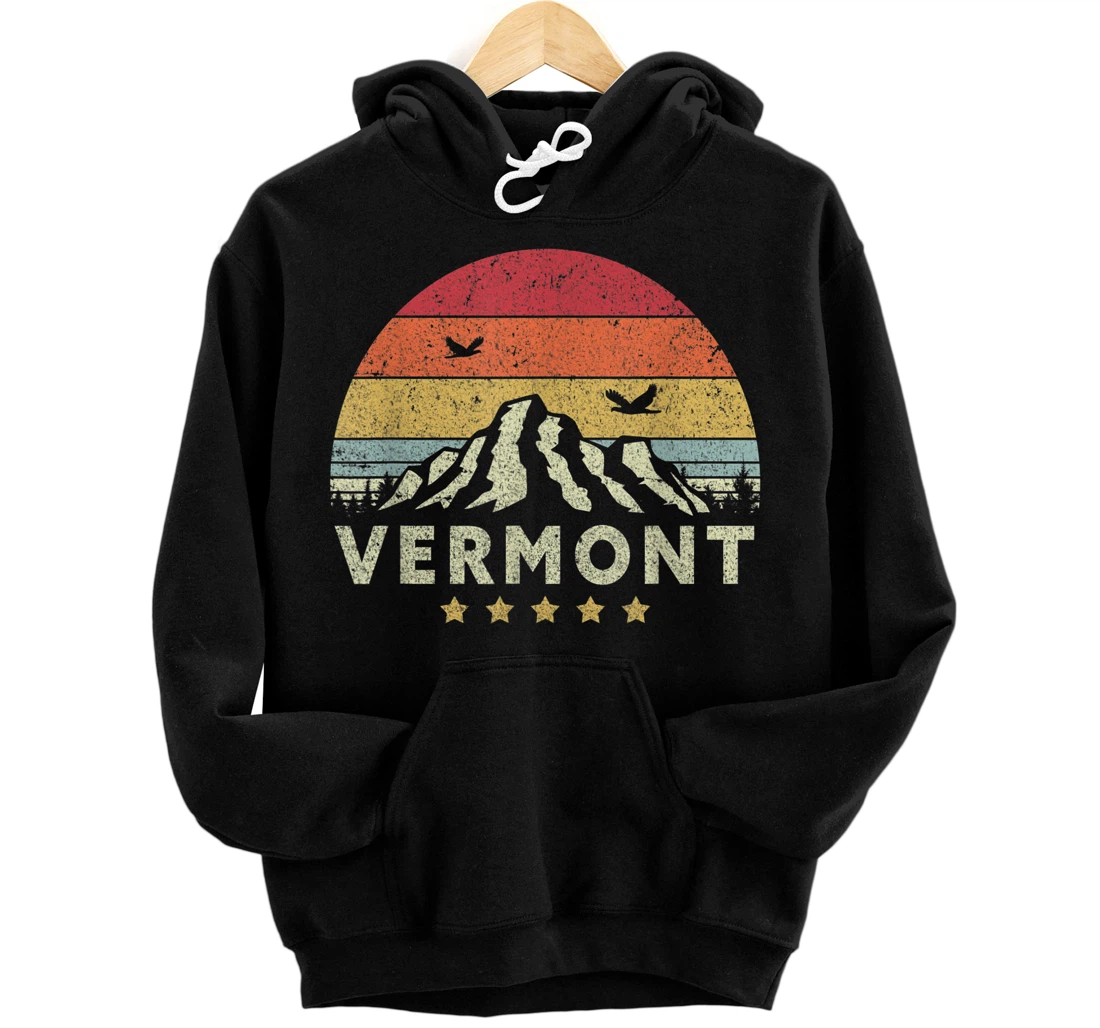 Vermont Shirt. Retro Style VT, USA Pullover Hoodie