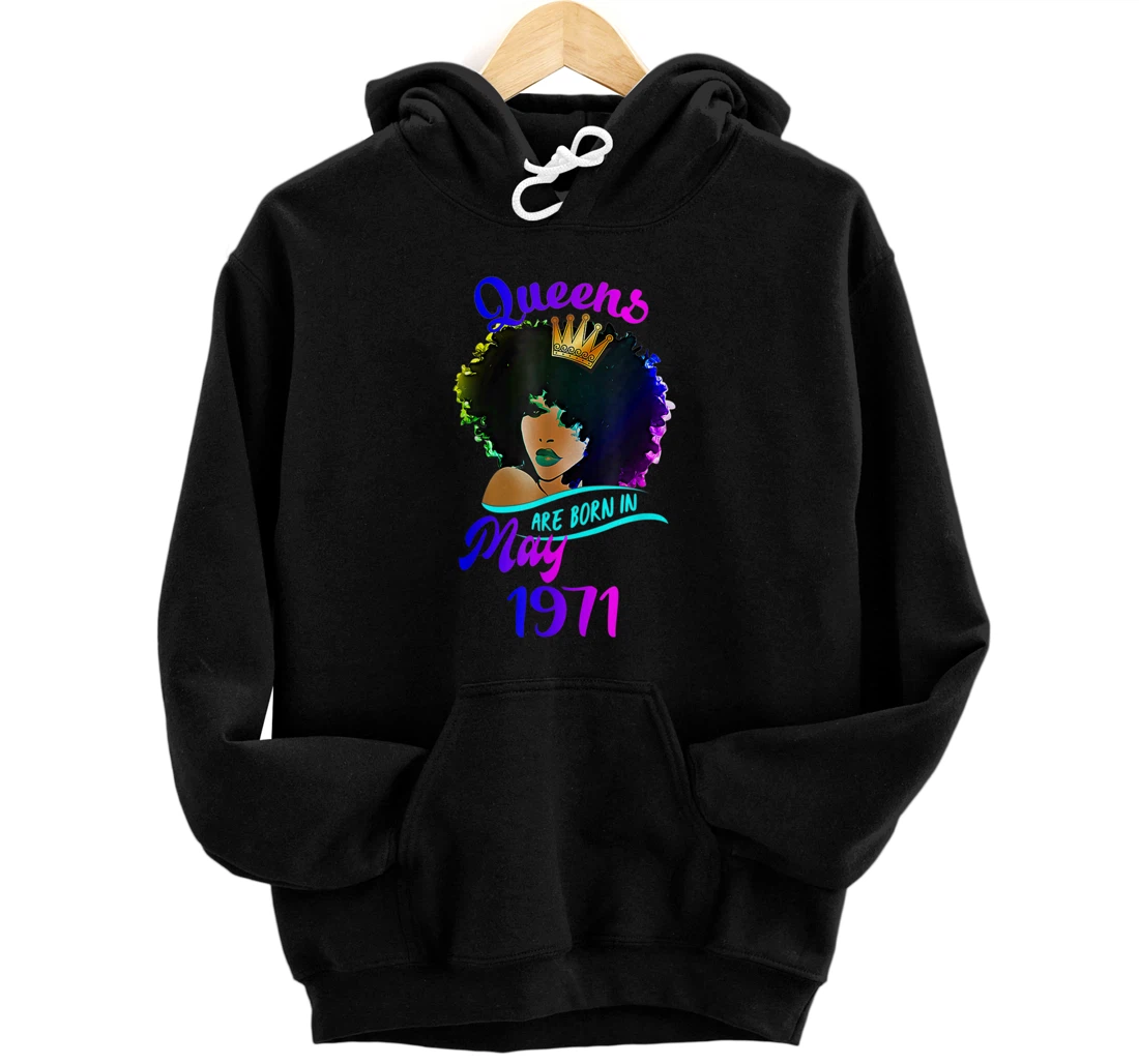 Personalized Queens Are Born In May 1971 T Shirt 50th Birthday Pullover Hoodie