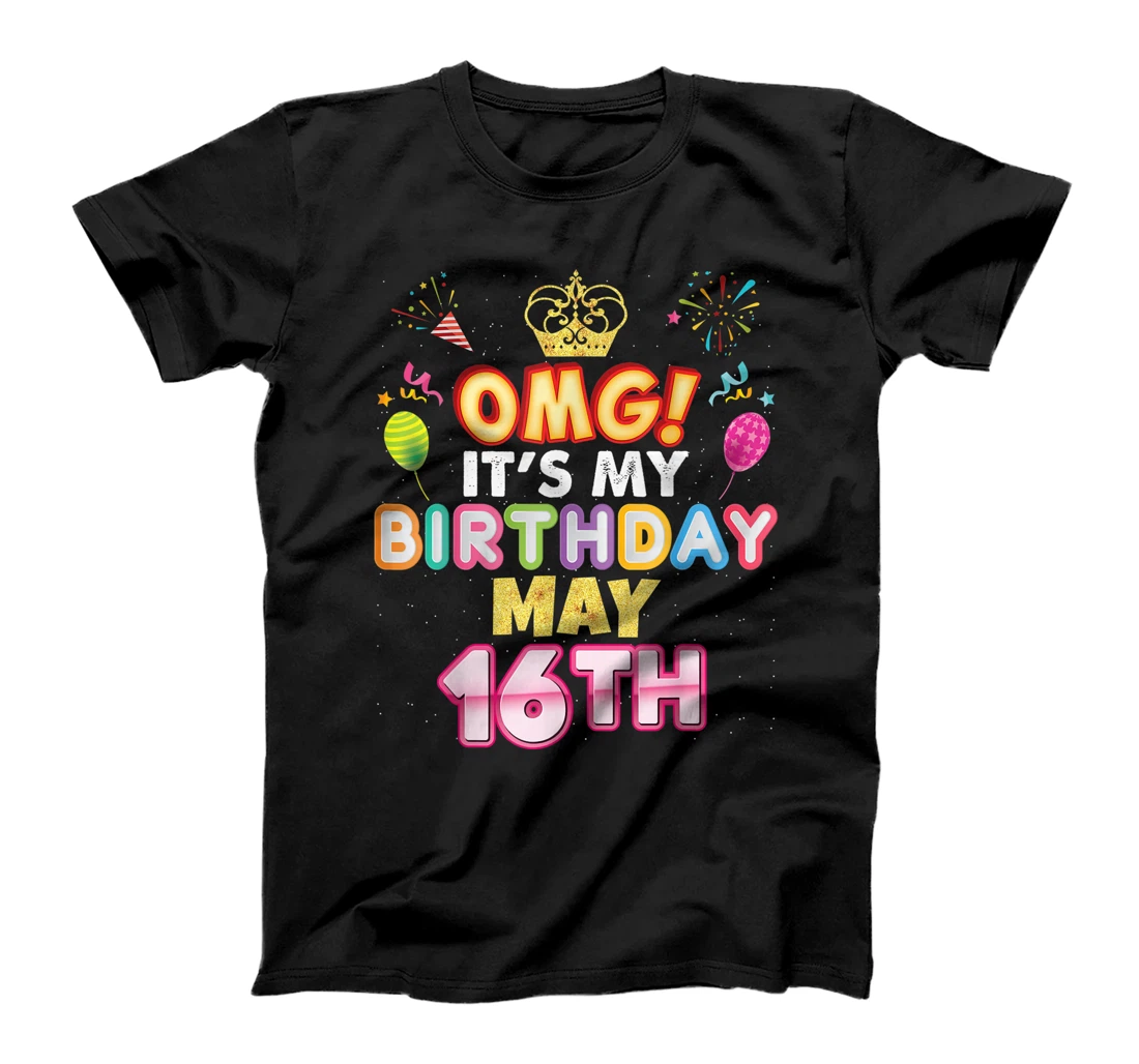 Personalized OMG It's My Birthday May 16th Vintage 16 Happy Kid Vintage T-Shirt, Kid T-Shirt and Women T-Shirt