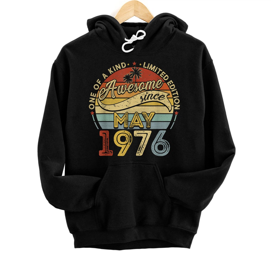 Personalized May 1976 Vintage 45th Birthday Gifts Retro 45th Bday Pullover Hoodie