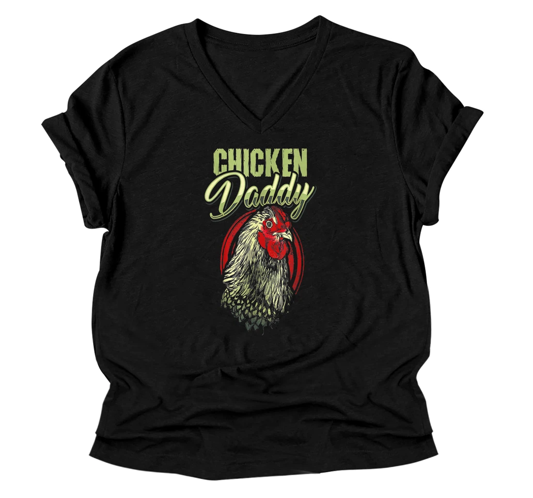 Personalized Funny Daddy Chicken For Men V-Neck T-Shirt V-Neck T-Shirt