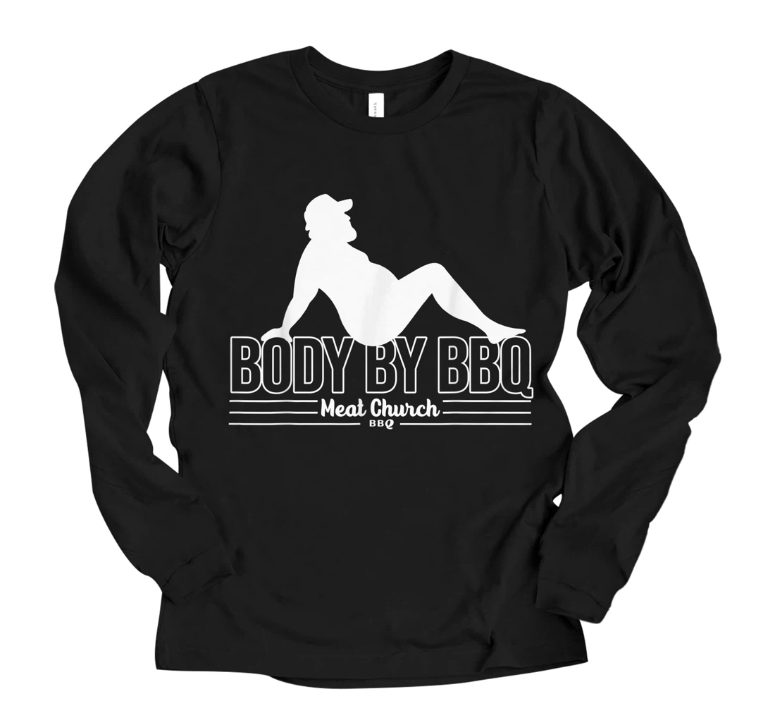 Personalized Mens Mens Funny Body By BBQ Vintage Meat Church Shirt HOT Tee Long Sleeve T-Shirt