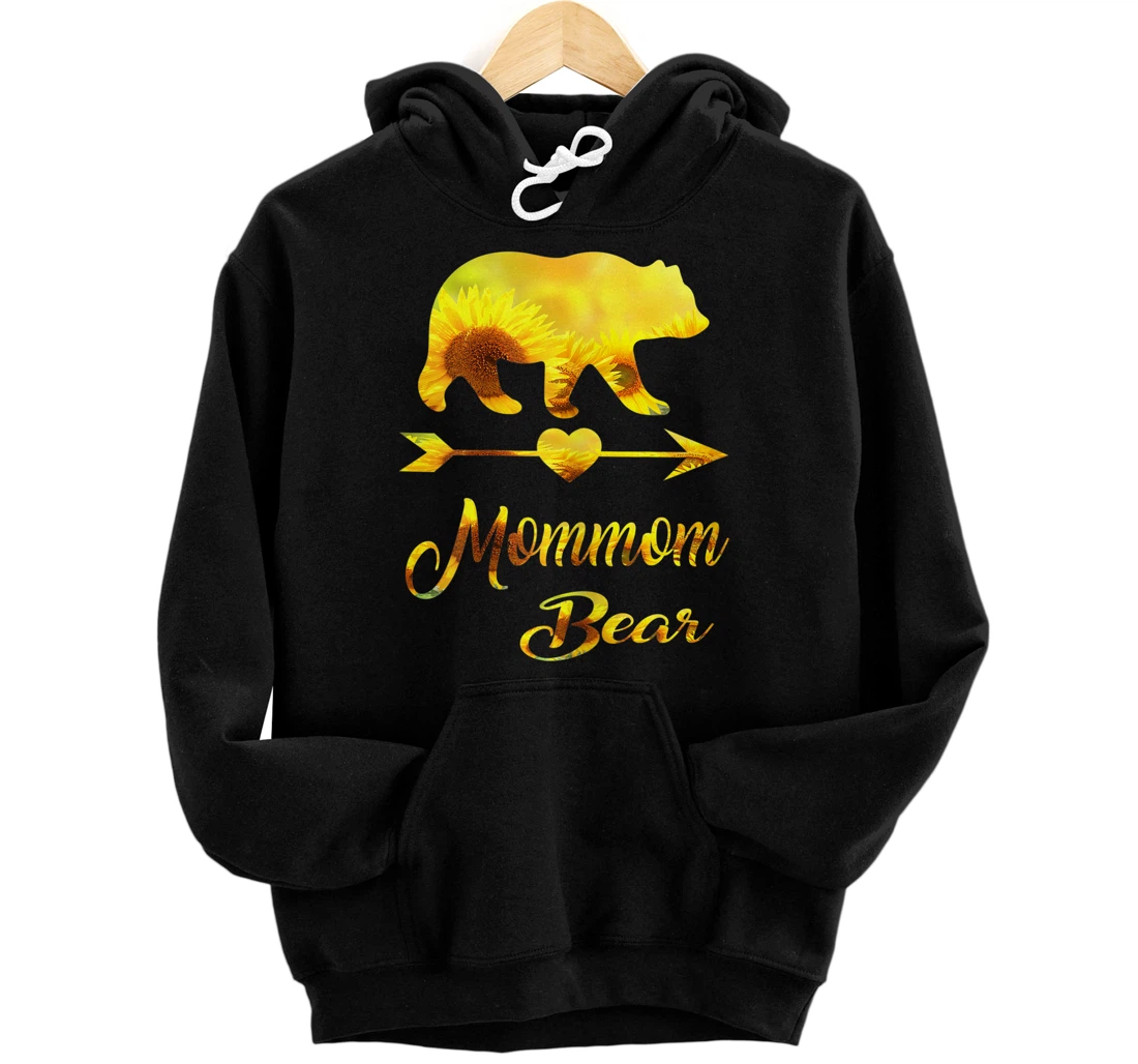 Personalized Womens Mommom Bear Sunflower Gift Funny Mothers Day Mom And Aunt Pullover Hoodie
