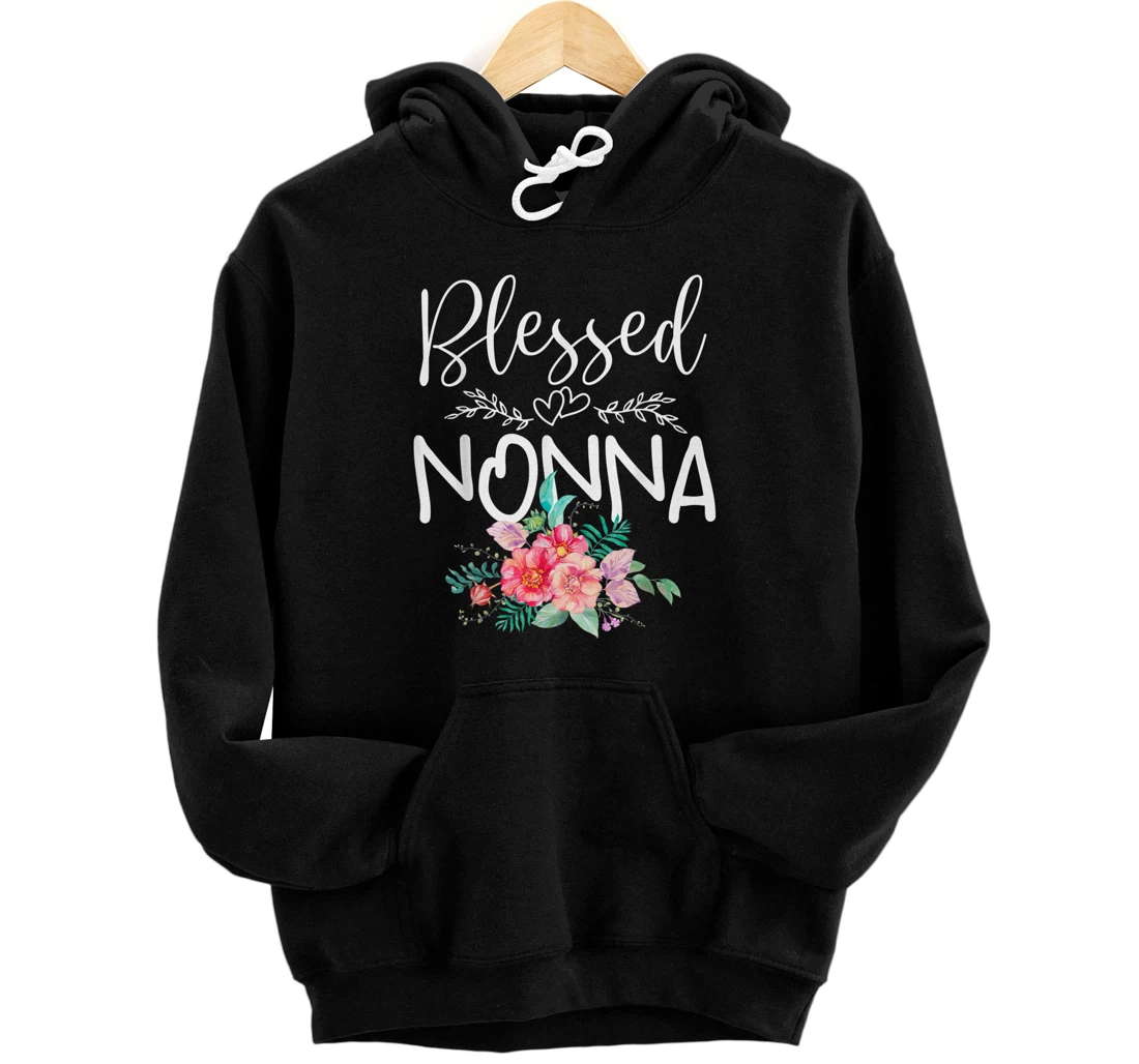 Personalized Blessed Nonna Floral Mother's Day Mom Grandma Women Pullover Hoodie