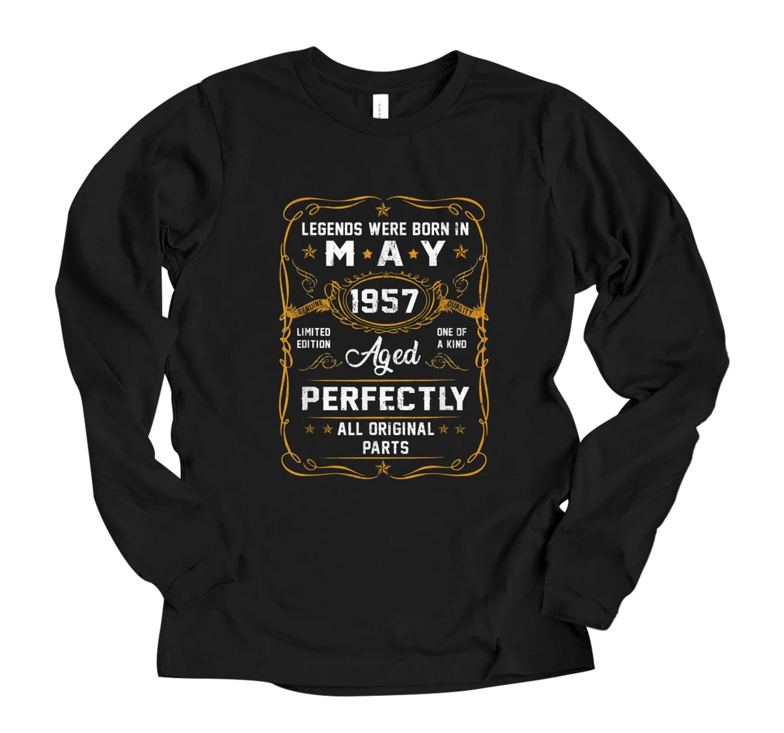 Personalized Legends Were Born In May 1957 64th Birthday Gift Long Sleeve T-Shirt