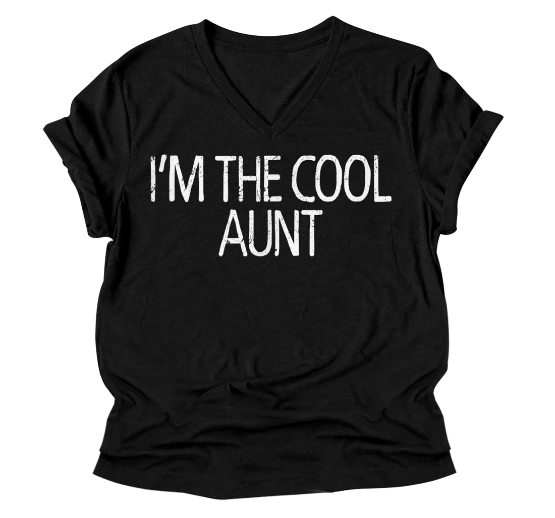 Personalized I'm The Cool Aunt V-Neck T-Shirt