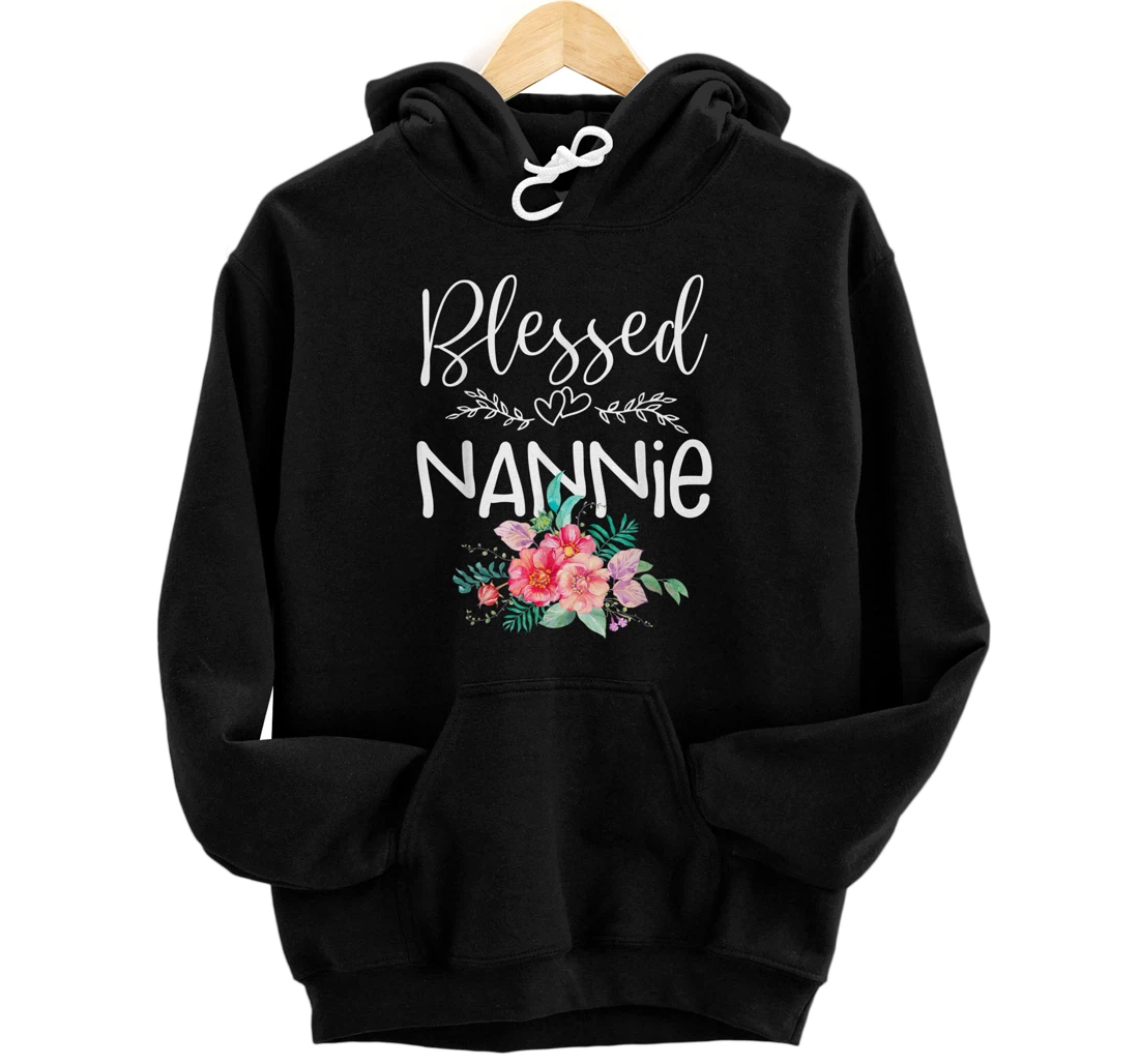 Personalized Blessed Nannie Floral Mother's Day Mom Grandma Women Pullover Hoodie