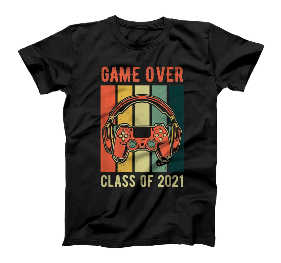 Personalized Funny Game Over Class of 2021 Graduation Gamepad and Headset T-Shirt, Kid T-Shirt and Women T-Shirt