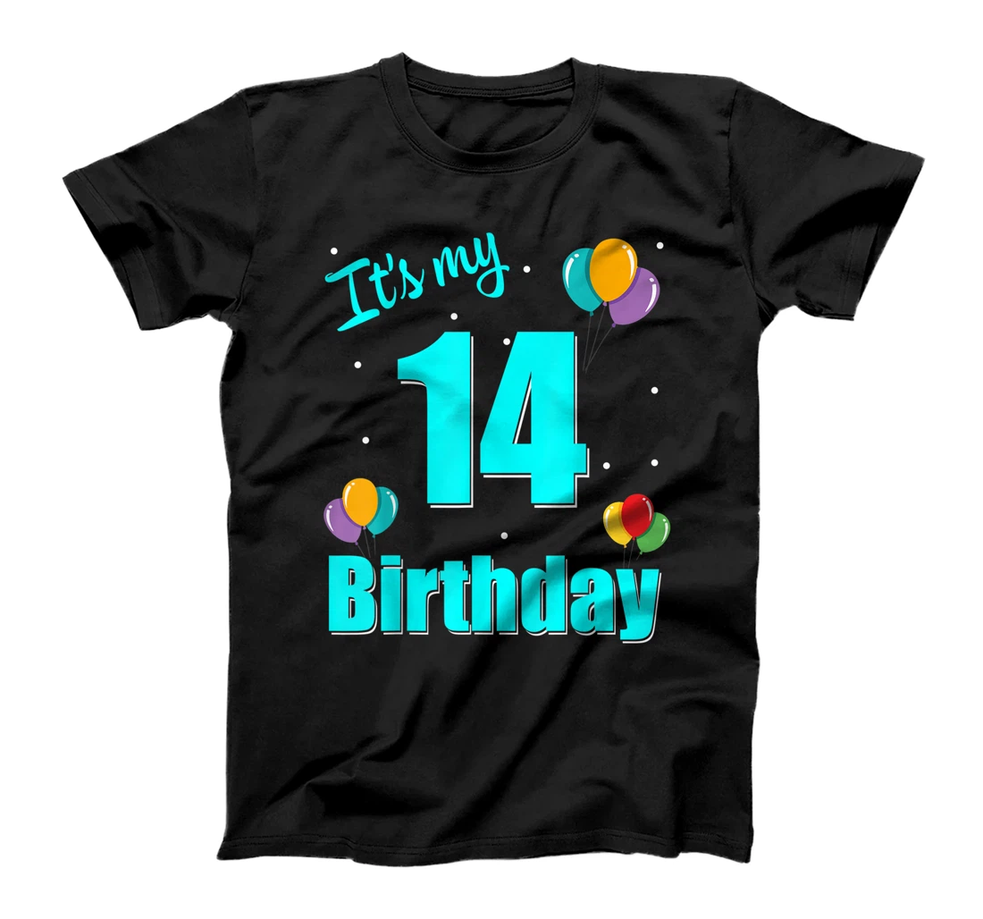 Personalized 14th Birthday It's My 14th Birthday 14 Year Old Birthday T-Shirt, Kid T-Shirt and Women T-Shirt