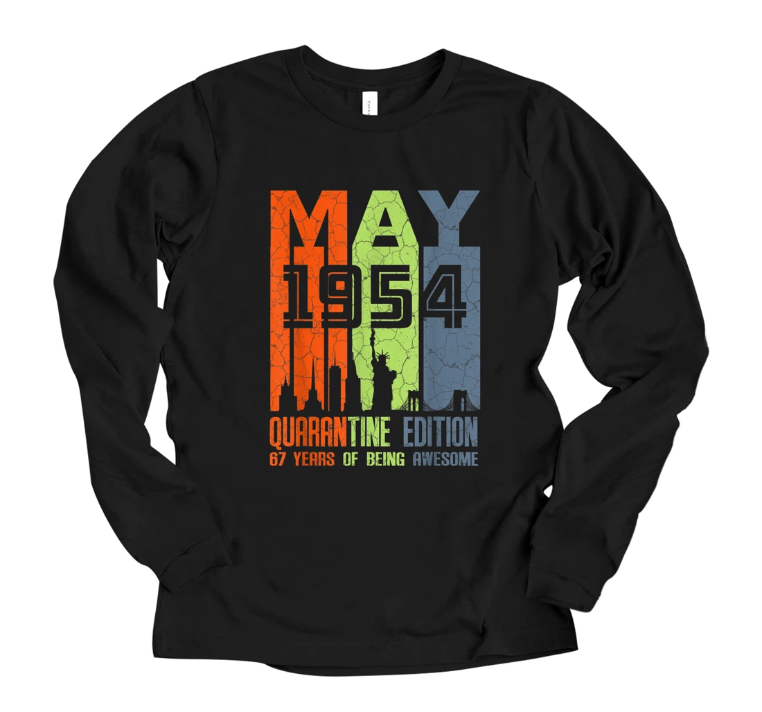 Personalized May 1954 Vintage 67th Birthday Gifts Retro 67th Bday Long Sleeve T-Shirt