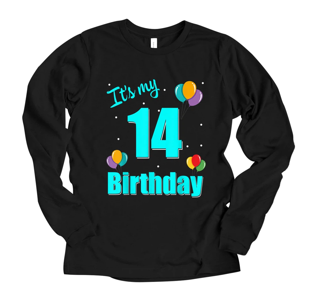 Personalized 14th Birthday It's My 14th Birthday 14 Year Old Birthday Long Sleeve T-Shirt