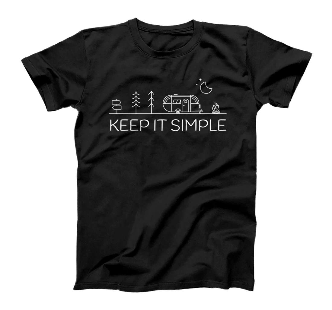 Personalized Keep It Simple Minimalist Camper Camping Hiking Woodsy Premium T-Shirt, Kid T-Shirt and Women T-Shirt