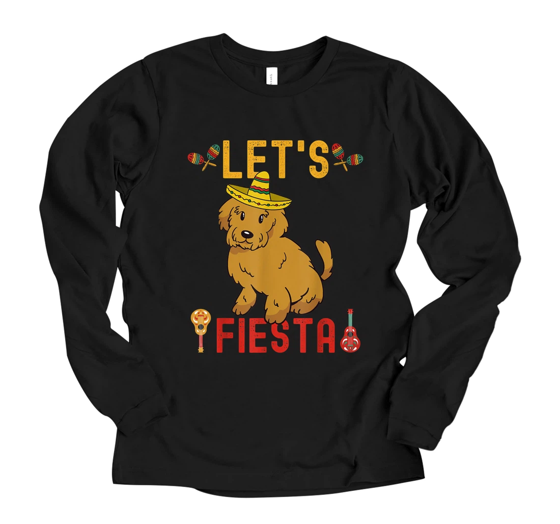 Personalized Goldendoodle Cinco de Mayo Sombrero Doodle Dog Lets Fiesta Long Sleeve T-Shirt