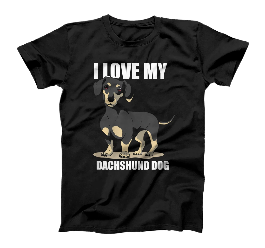 Personalized Dog Owner Dog Lover Funny Design Love My Dachshund T-Shirt, Women T-Shirt