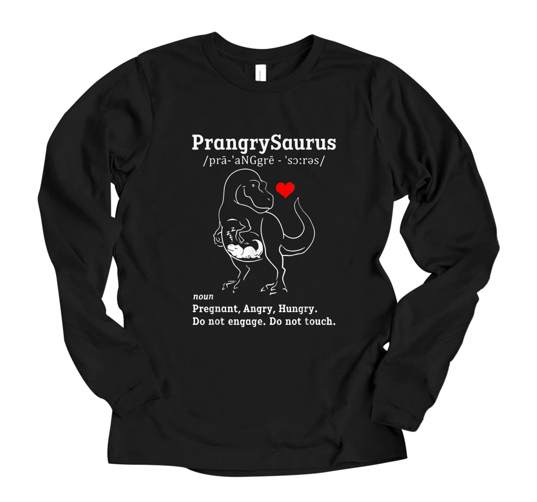 Personalized Prangry Saurus Definition Funny Pregnancy Long Sleeve T-Shirt