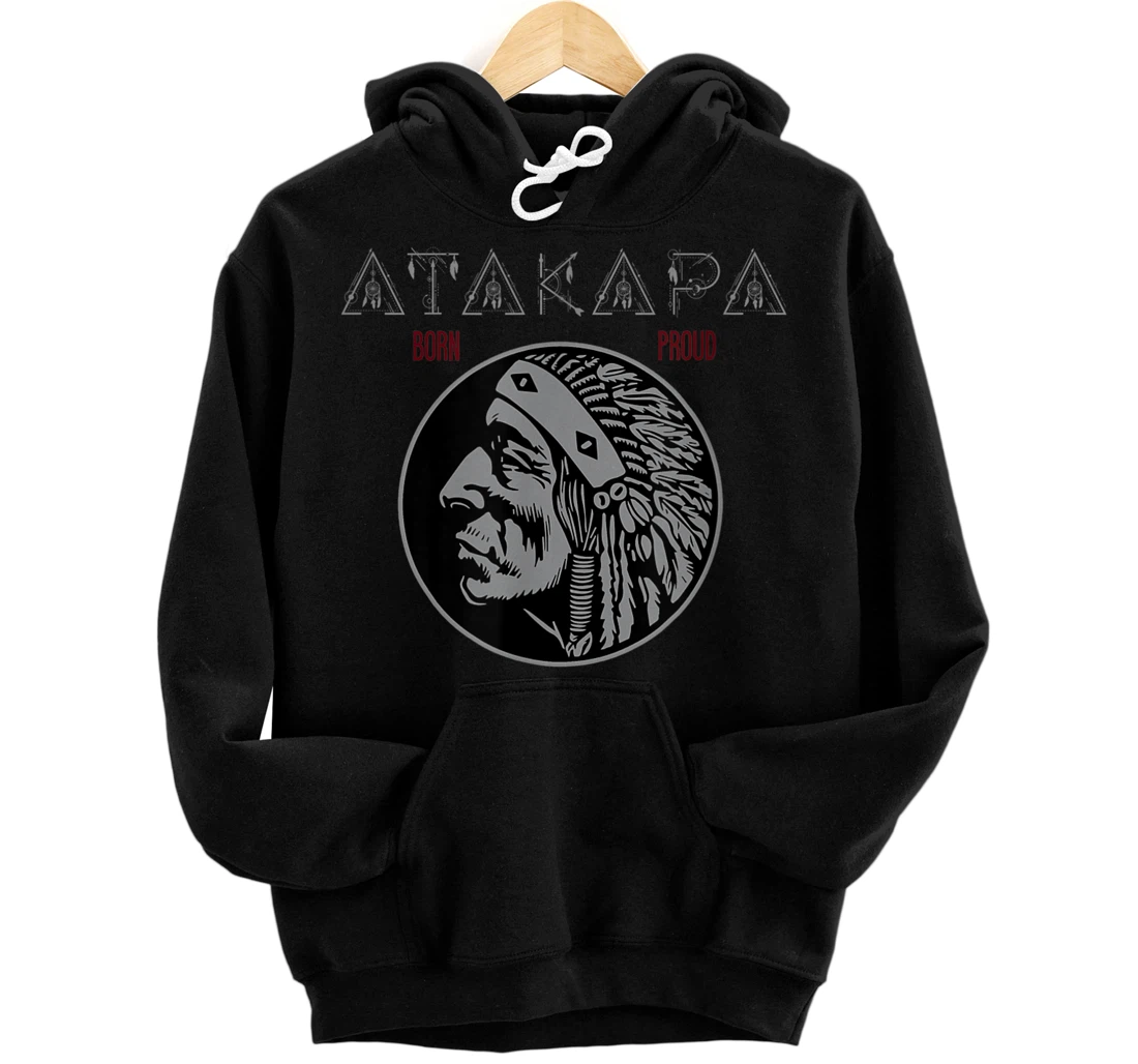 Personalized Atakapa Tribe Native American Indian Born Proud Retro Pullover Hoodie