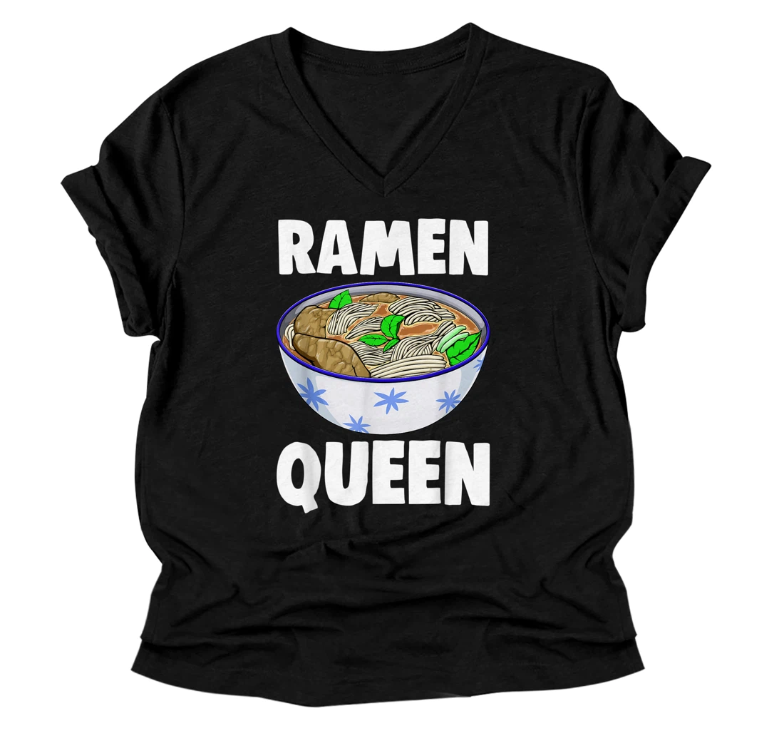 Personalized Ramen Queen Delicious V-Neck T-Shirt Men Funny Ramen Foodie Fashion V-Neck T-Shirt
