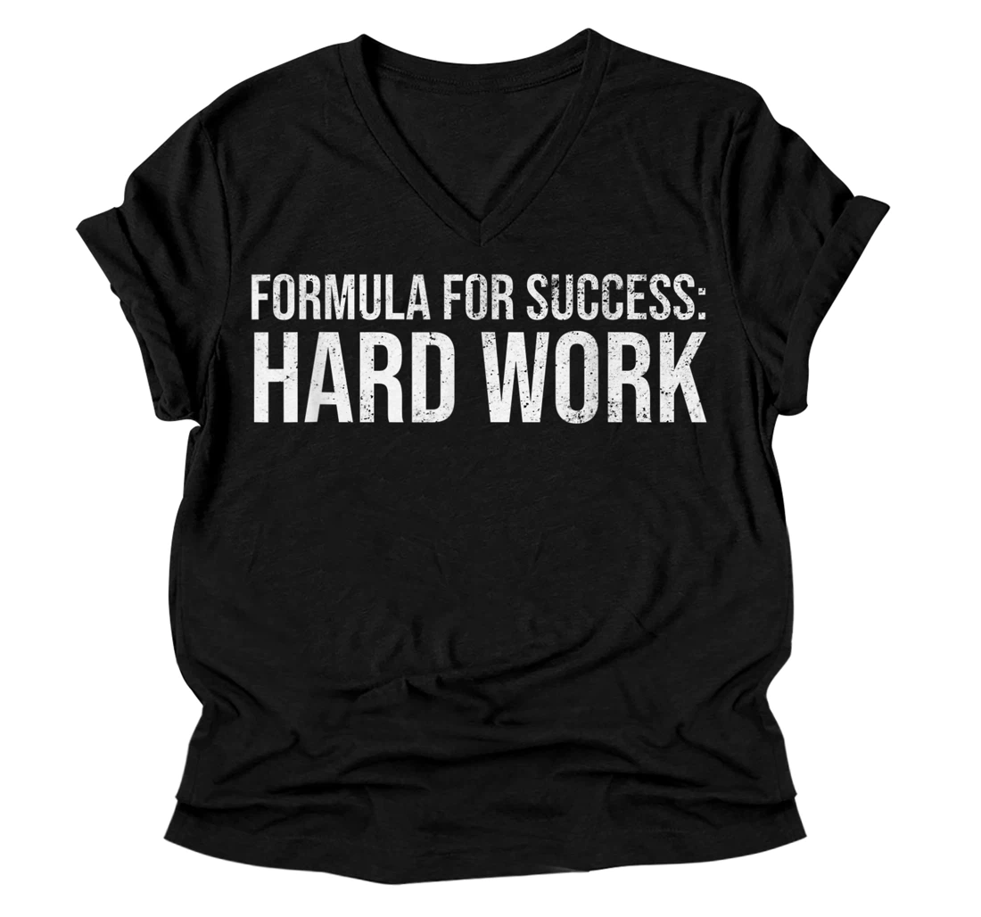 Personalized Hilarious Formula for Success: Hard Work V-Neck T-Shirt