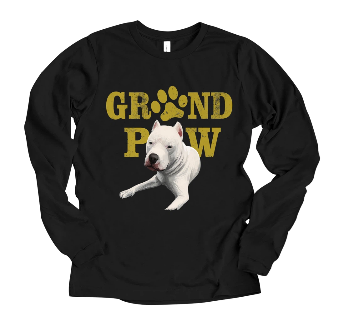 Personalized Dogs 365 Dogo Argentino Paw Grandpaw Grandpa Dog Lover Premium Long Sleeve T-Shirt