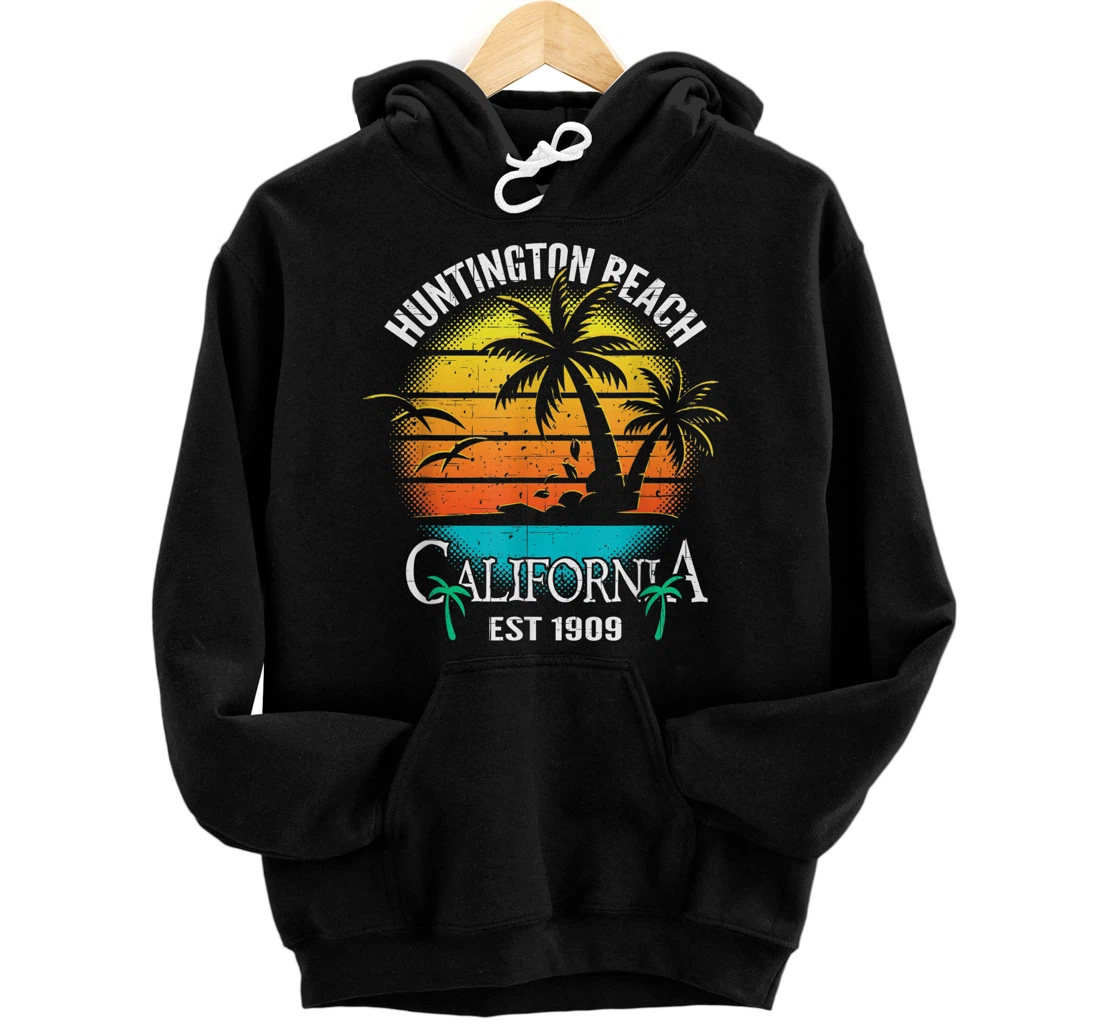 Personalized Huntington Beach California Vacation Sunset Pullover Hoodie