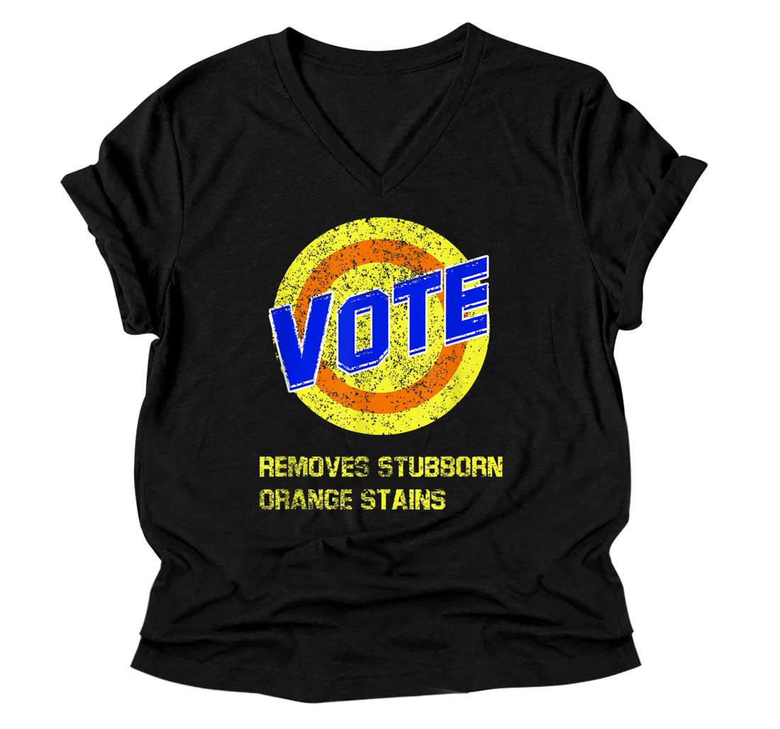 Personalized Vote Removes Stubborn Orange Stains V-Neck T-Shirt V-Neck T-Shirt