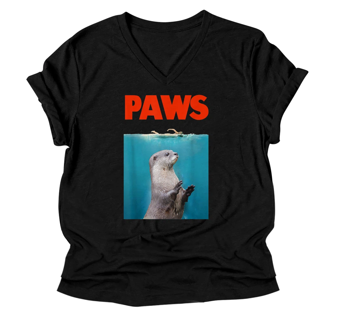 Personalized Funny Otter Shirt | Otter Lover Gifts V-Neck T-Shirt