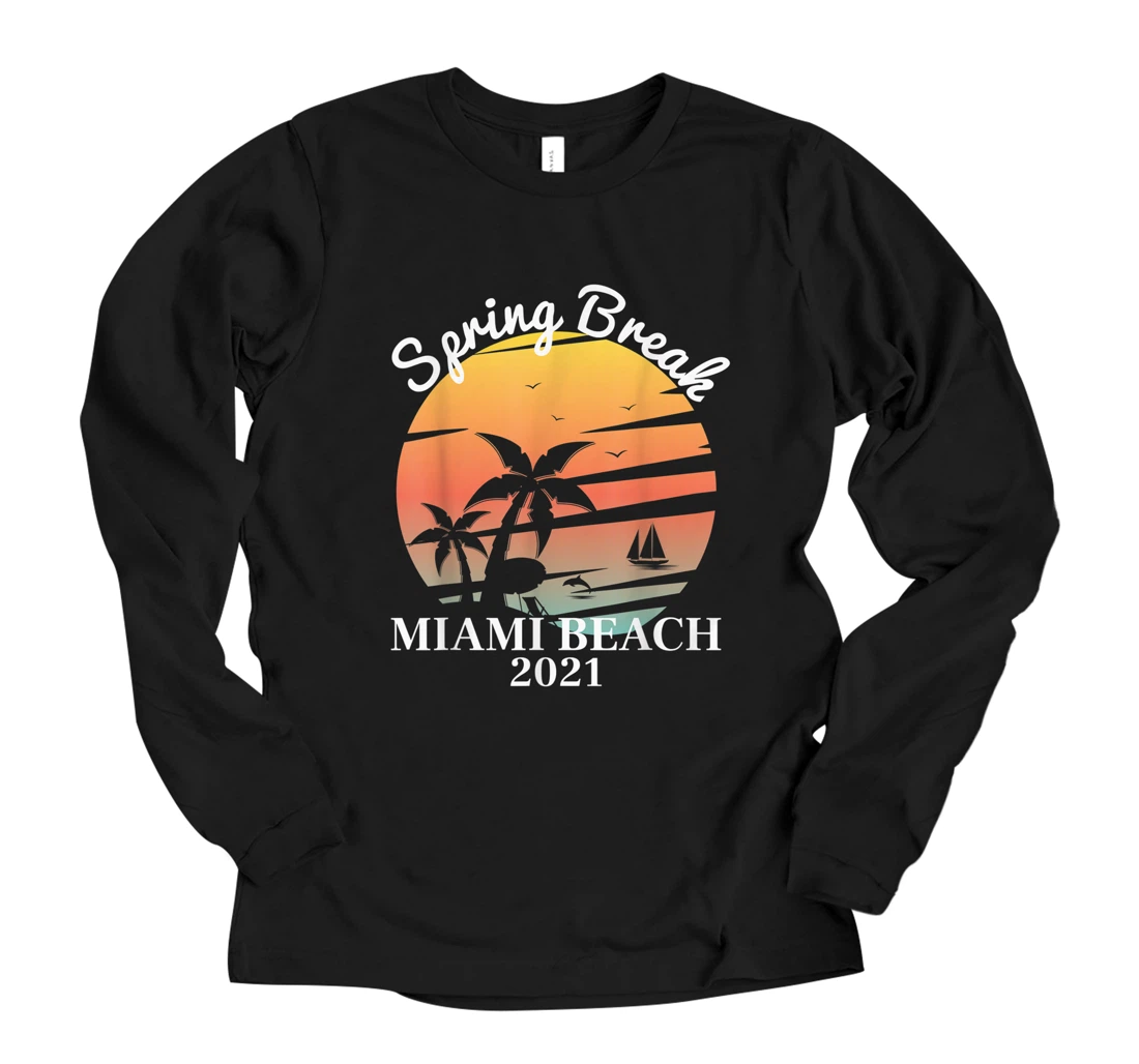 Personalized Spring Break Trip 2021 Miami Beach FL Long Sleeve T-Shirt