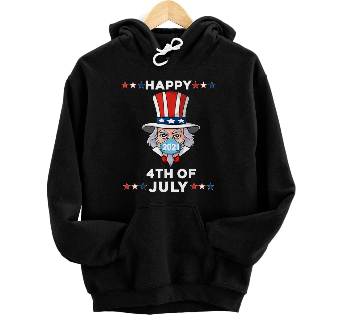 Personalized Uncle Sam In A Mask 4th Of July 2021 Funny Boys Kids Teens Pullover Hoodie