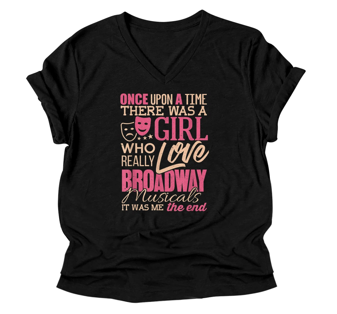 Personalized Theater V-Neck T-Shirts for Women Broadway Musicals Theatre Actor V-Neck T-Shirt