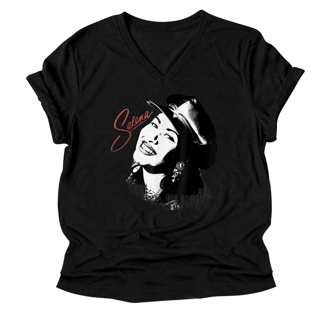 Personalized Selenas-Quintanilla Love Retro Music 80s 70s V-Neck T-Shirt