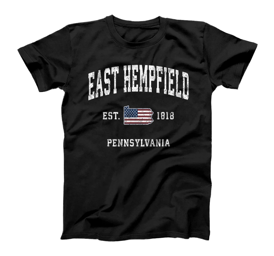 Personalized East Hempfield Pennsylvania PA Vintage American Flag Design T-Shirt, Kid T-Shirt and Women T-Shirt