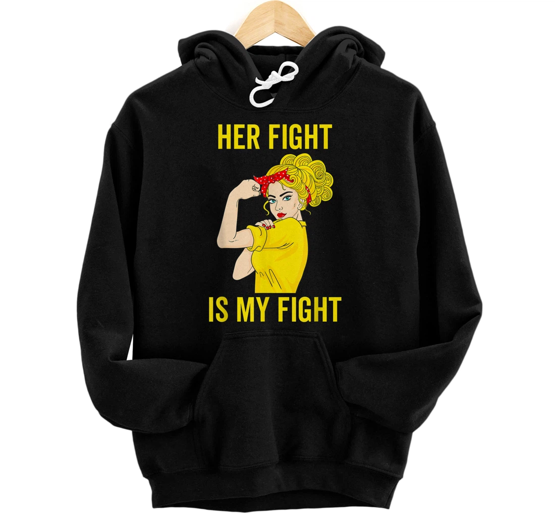 Personalized Endo Warrior Yellow Ribbon Support Endometriosis Women Gift Pullover Hoodie