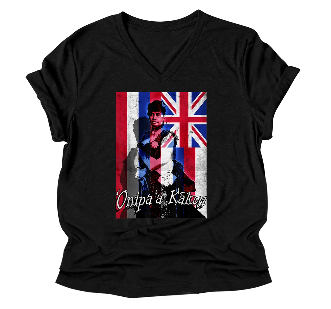 Personalized Onipaa Kakou Queen Liliuokalani Hawaiian Kingdom V-Neck T-Shirt