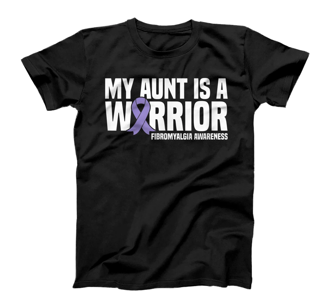 Personalized My Aunt is a Warrior Fibromyalgia Awareness T-Shirt, Kid T-Shirt and Women T-Shirt