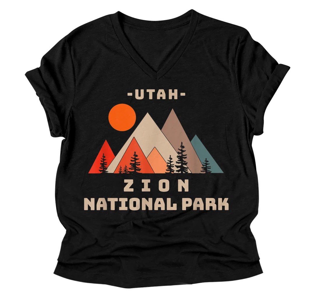 Personalized Zion National Park Utah V-Neck T-Shirt