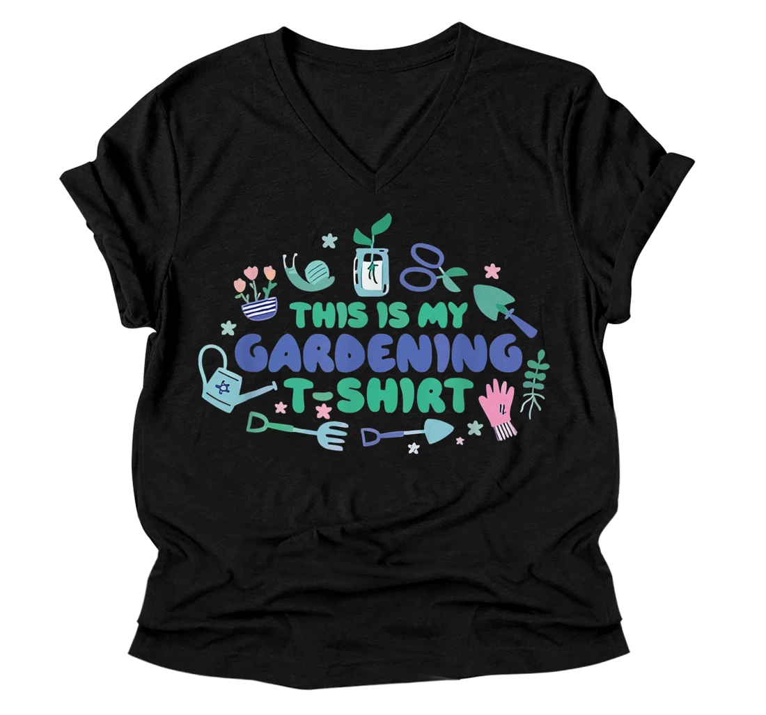 Personalized This Is My Gardening V-Neck T-Shirt V-Neck T-Shirt