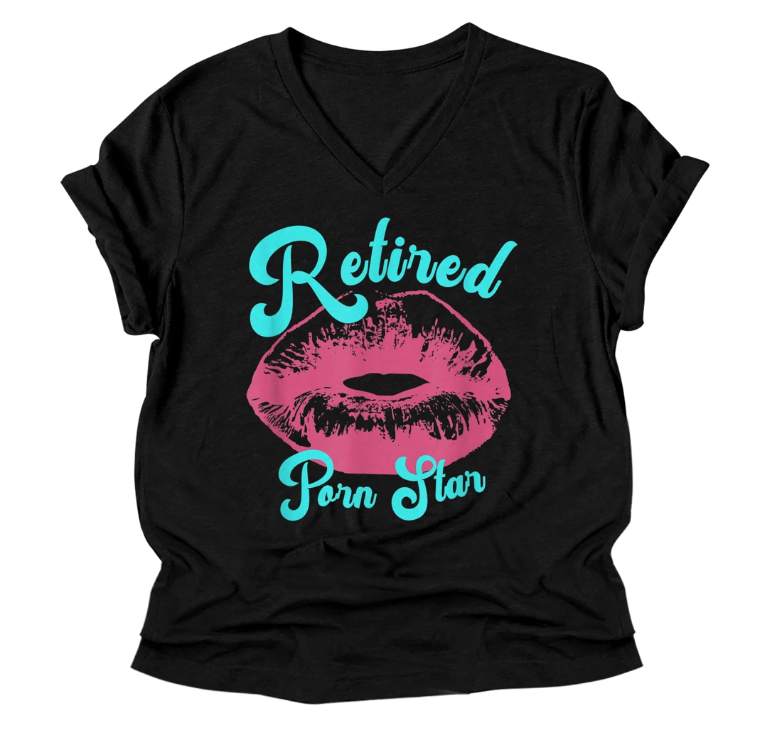 Personalized Retired Porn Star Funny Gag Gift. V-Neck T-Shirt