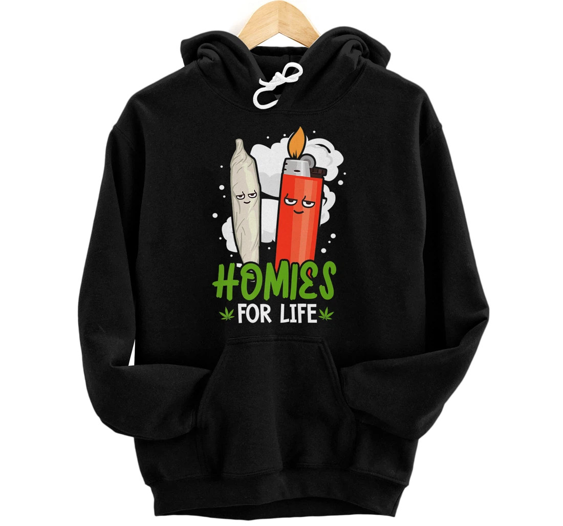 Personalized Homies For Life Marijuana Weed Cannabis 420 Premium Pullover Hoodie