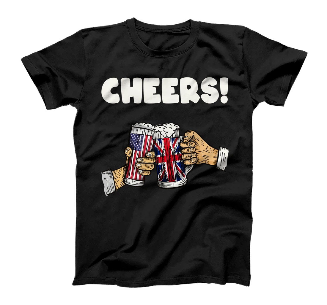 British American Flag Beer Cheers drinking Mug Cheers Long Sleeve T-Shirt