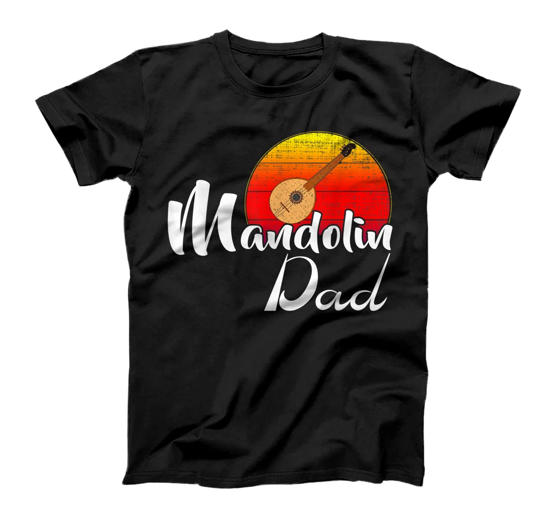 Personalized Vintage Mandolin Dad Retro Sunset Funny Music Gift T-Shirt, Kid T-Shirt and Women T-Shirt