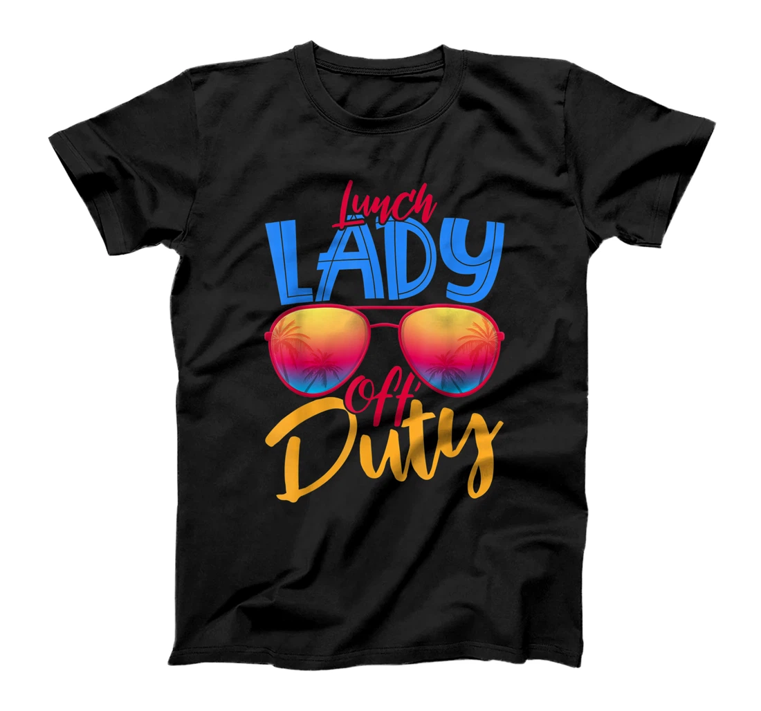 Personalized Lunch Lady Off Duty Sunglasses Beach Sunset Retro Vintage T-Shirt, Kid T-Shirt and Women T-Shirt