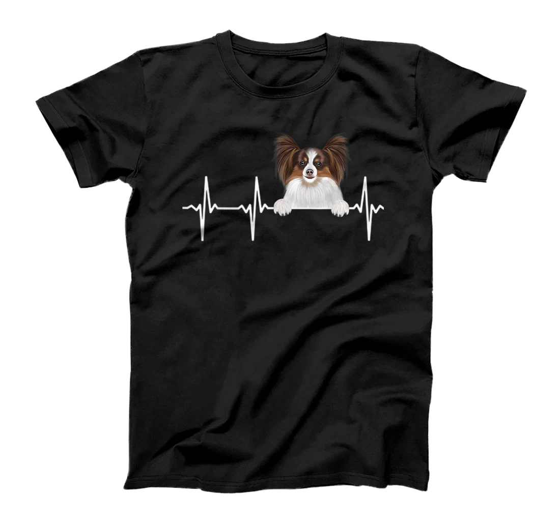 Personalized Funny Dog Heartbeat For Papillon Lovers T-Shirt, Kid T-Shirt and Women T-Shirt
