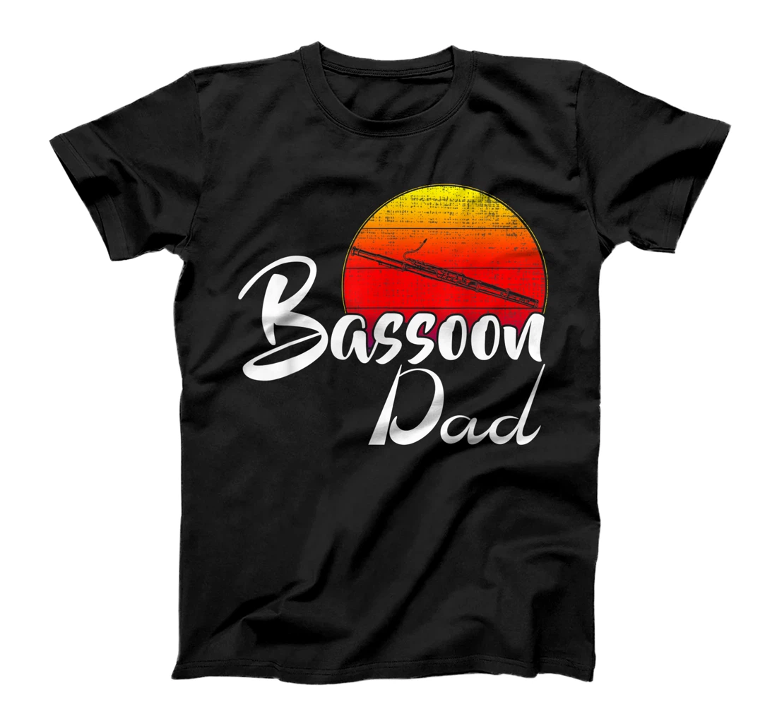 Personalized Vintage Bassoon Dad Retro Sunset Funny Music Gift T-Shirt, Kid T-Shirt and Women T-Shirt