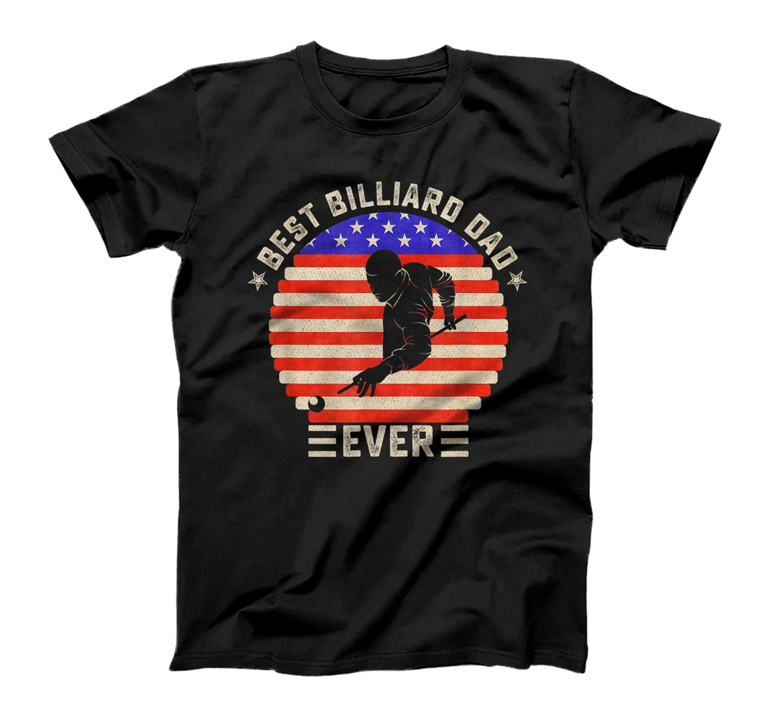 Personalized Vintage Retro Flag Best Pool Billiard Snooker Dad Ever Funny T-Shirt, Women T-Shirt