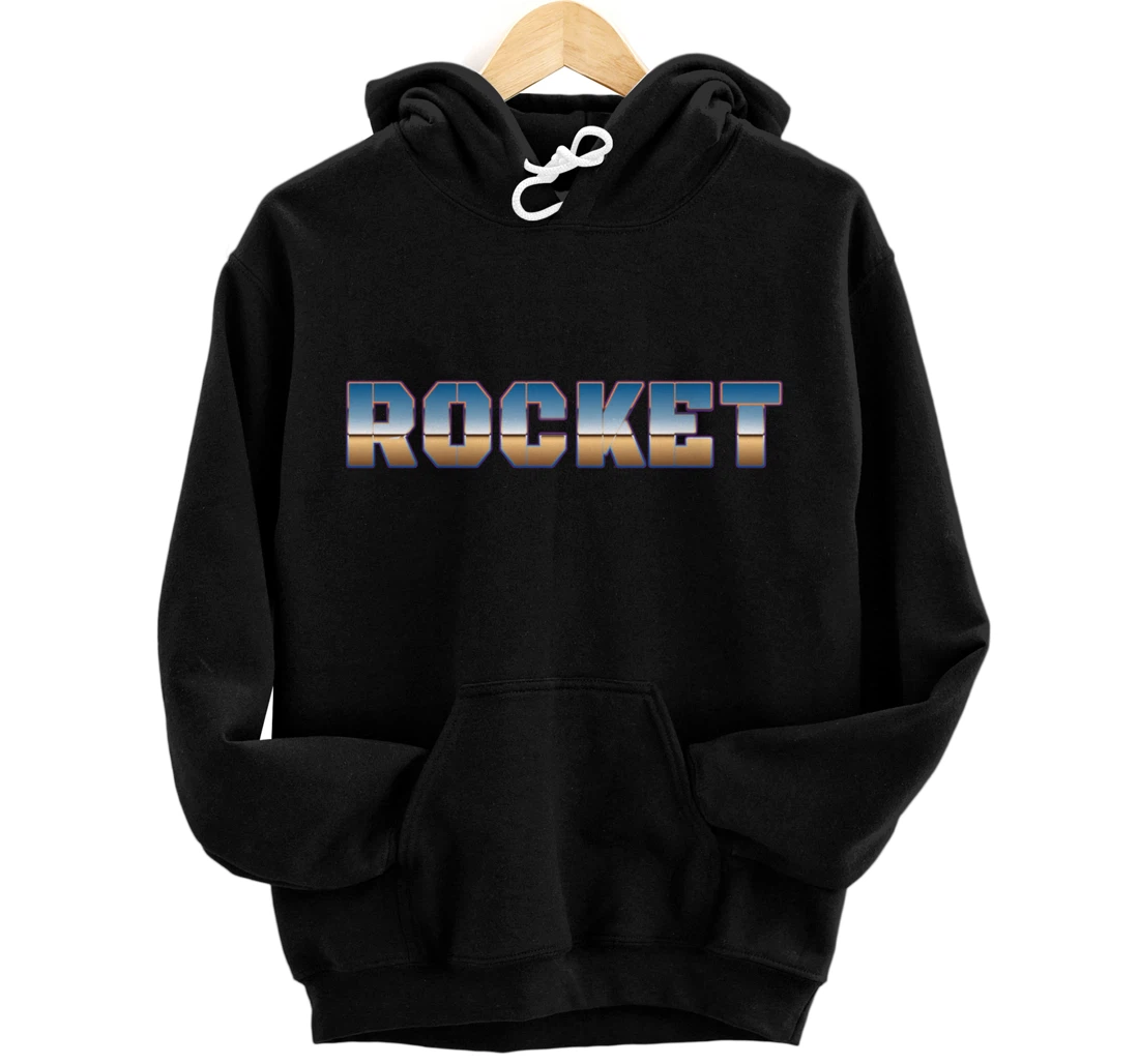 Personalized Rocket Space Ship Retro Pullover Hoodie