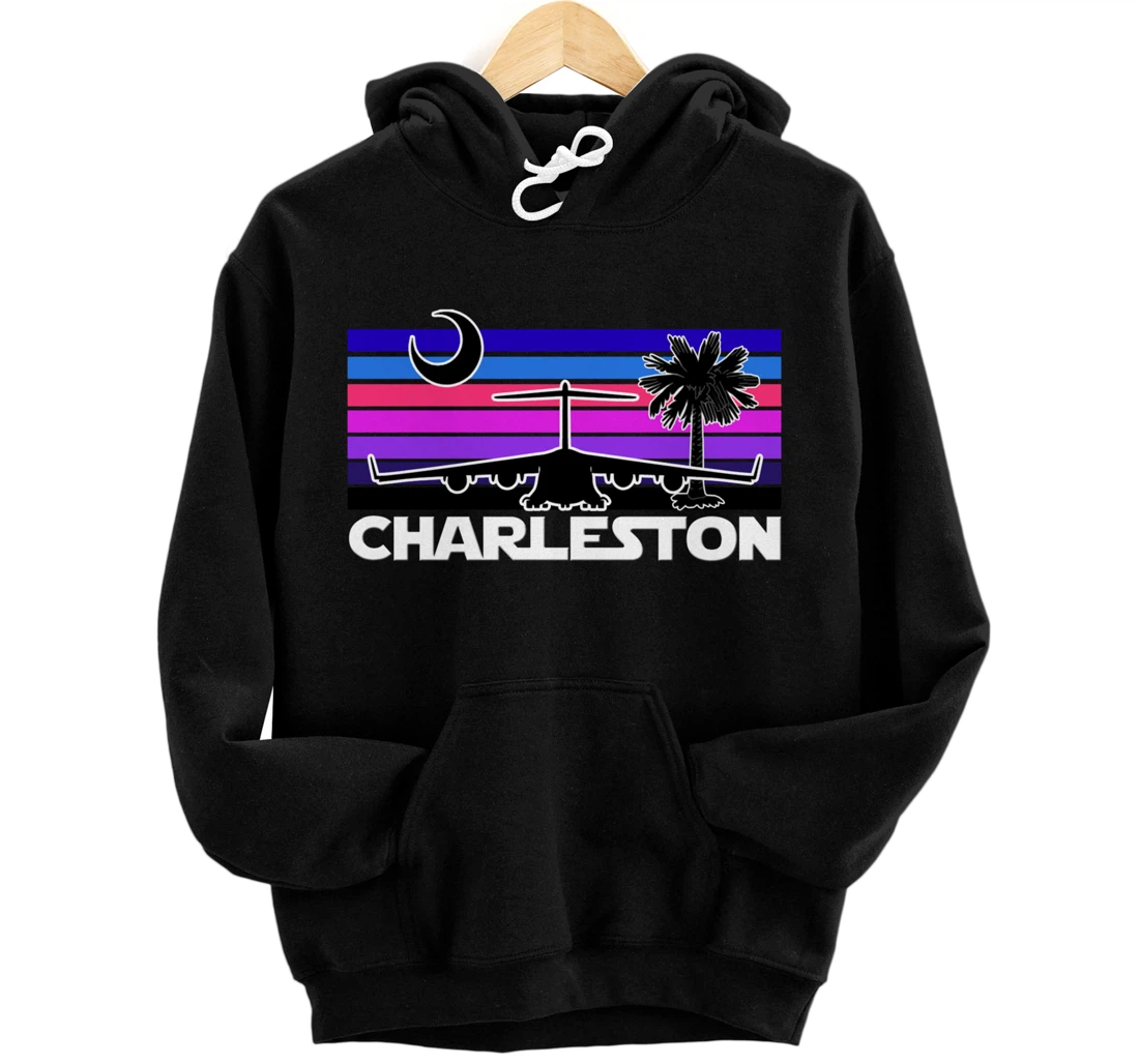 Personalized Charleston Straight Sunset Airlift Globemaster III Airplane Pullover Hoodie