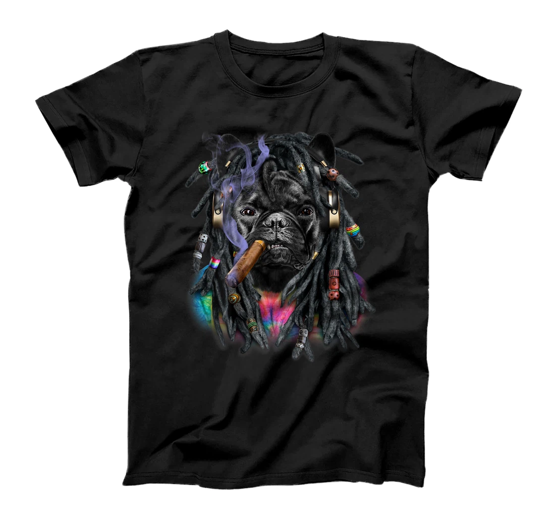 French Bulldog with Reggae Dreadlocks Hair T-Shirt, Women T-Shirt